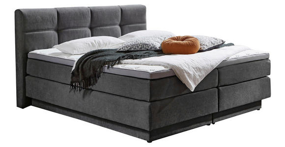 BOXSPRINGBETT 160/200 cm in Grau - Schwarz/Grau, KONVENTIONELL, Kunststoff/Textil (160/200cm) - Carryhome