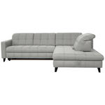 ECKSOFA in Webstoff Hellgrau  297/216 cm  - Hellgrau/Schwarz, Design, Holz/Textil (297/216cm) - Xora