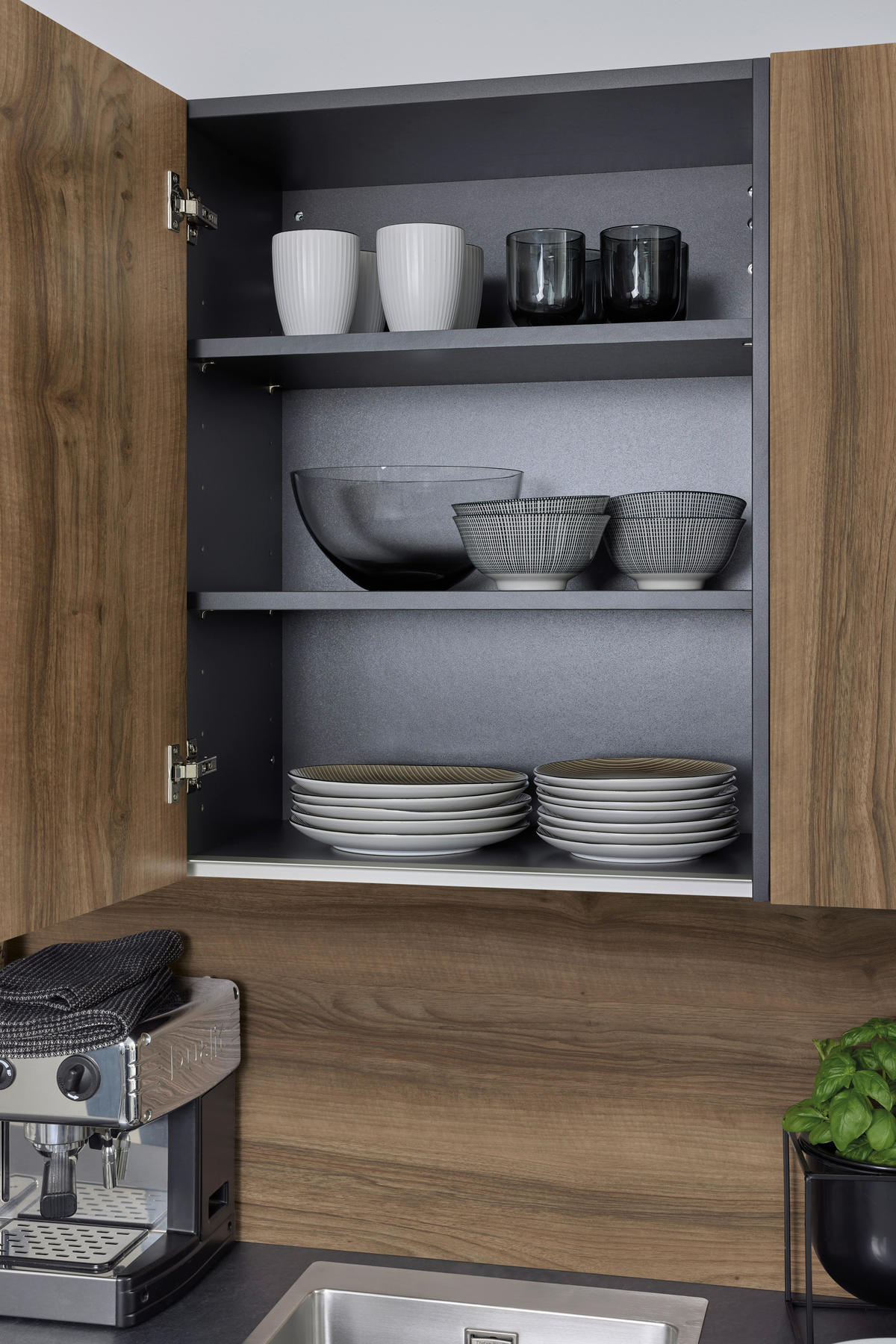 EINBAUKÜCHE   - Schwarz, Design, Holzwerkstoff - Novel