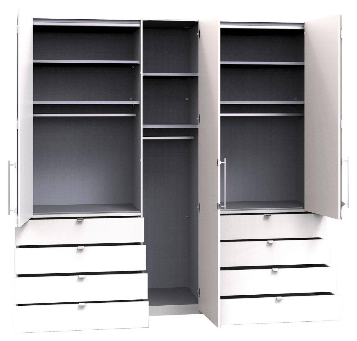 FALTTÜRENSCHRANK  in Hellgrau, Dunkelgrau  - Chromfarben/Dunkelgrau, KONVENTIONELL, Glas/Holzwerkstoff (250/236/58cm) - Venda