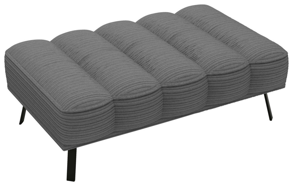 HOCKER Cord, Batyline® Anthrazit  - Anthrazit/Schwarz, Design, Textil/Metall (131/49/77cm) - Lomoco