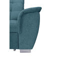 ECKSOFA Blau Chenille Bettkasten, Schlaffunktion, Rücken echt, Kopfteilverstellung, Liegefläche im Originalstoff  - Chromfarben/Blau, KONVENTIONELL, Kunststoff/Textil (205/260cm) - Carryhome