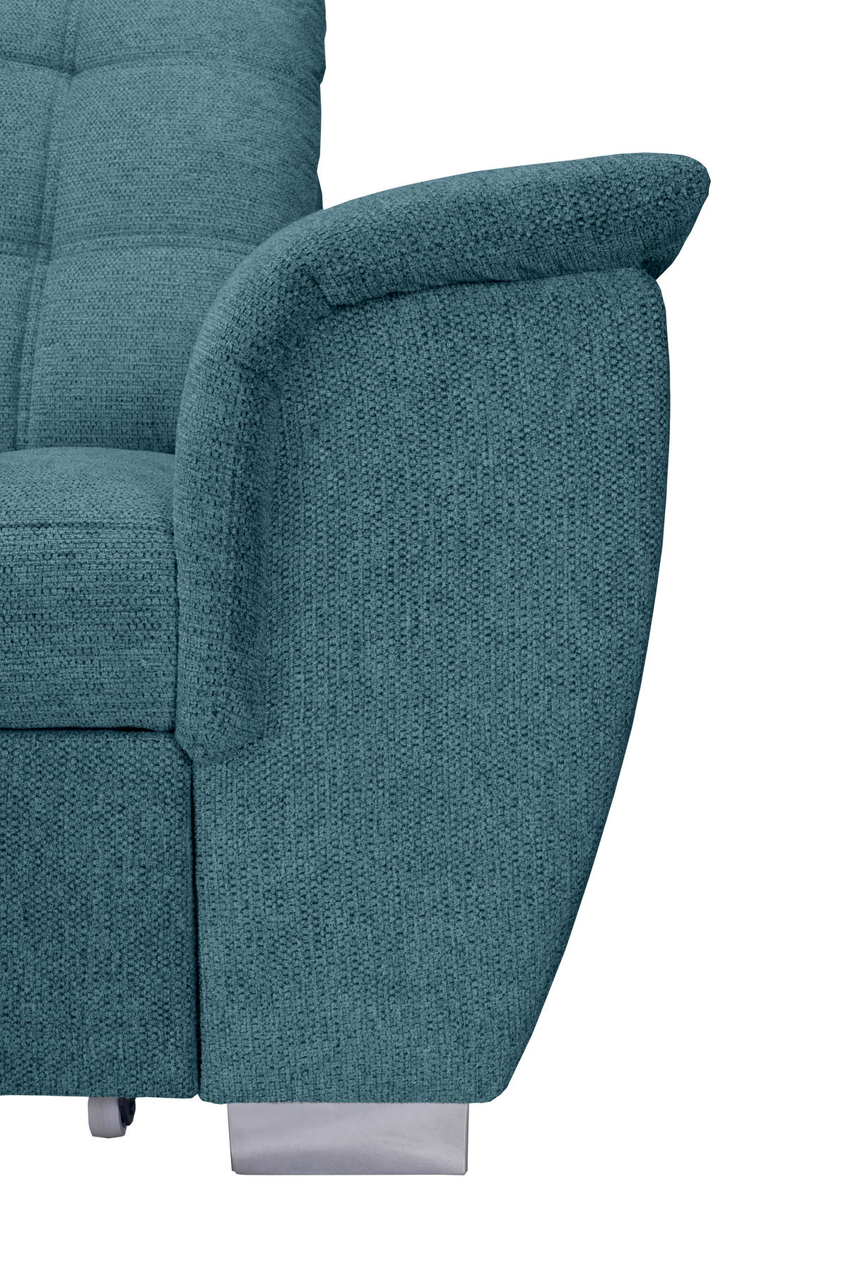 ECKSOFA Blau Chenille  - Chromfarben/Blau, KONVENTIONELL, Kunststoff/Textil (205/260cm) - Carryhome