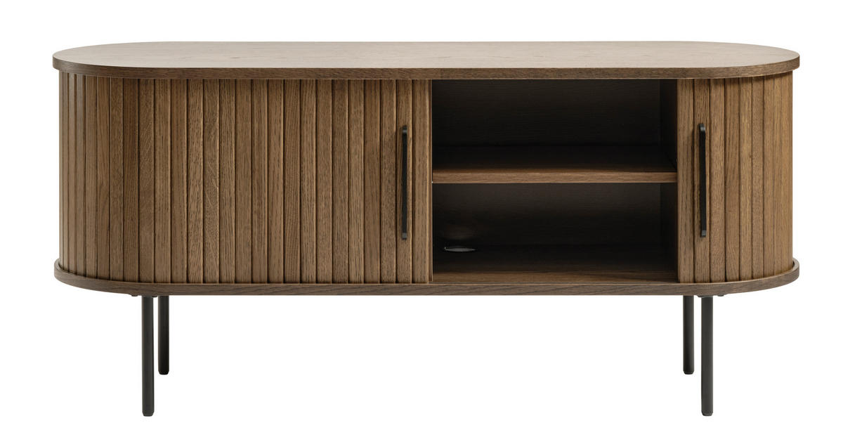 LOWBOARD  in 120/56/40 cm  - Eiche dunkel/Schwarz, Trend, Holz/Holzwerkstoff (120/56/40cm) - Xora