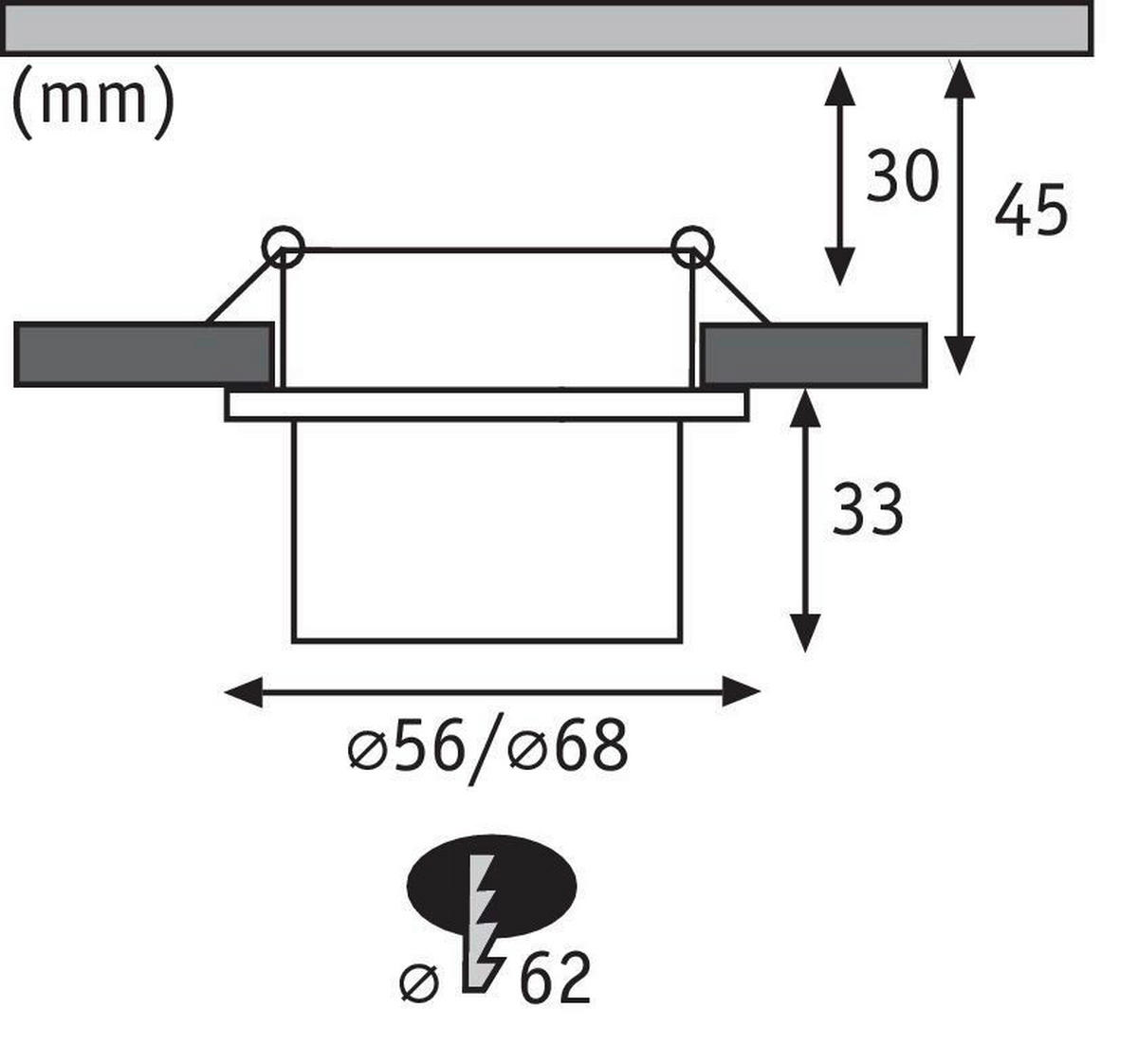 DECKENLEUCHTE 6,8/4,5 cm   - Schwarz/Weiß, Basics, Metall (6,8/4,5cm) - Paulmann