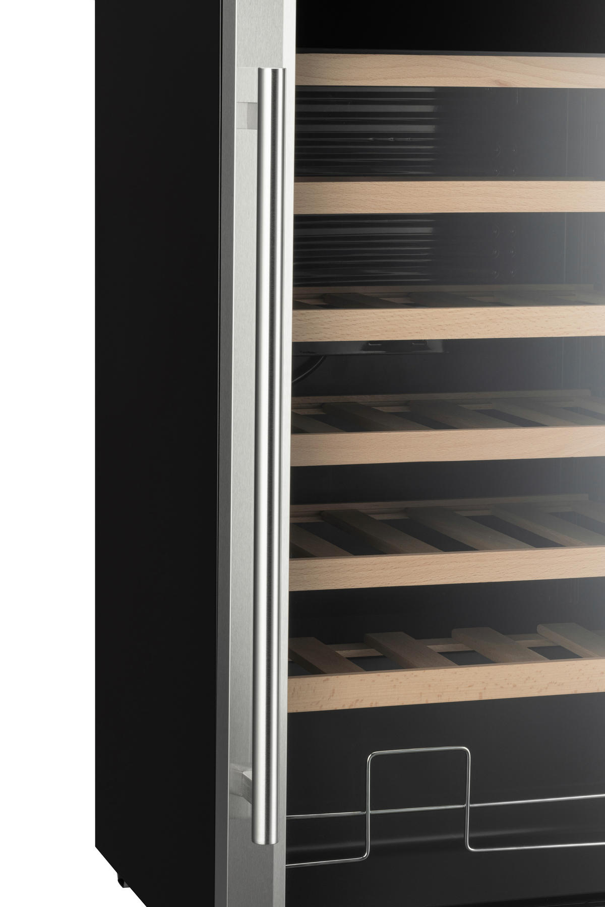 WEINKÜHLSCHRANK  - Edelstahlfarben/Schwarz, Basics, Glas/Holz (47,7/47.6/84.2cm) - Atrigo