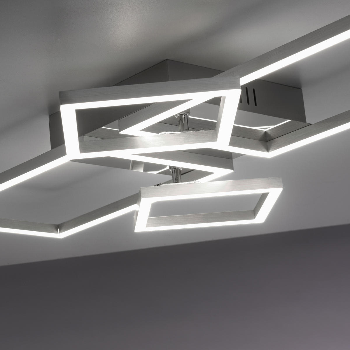LED-DECKENLEUCHTE 65/75/33,8 cm   - Alufarben/Nickelfarben, Basics, Kunststoff/Metall (65/75/33,8cm)