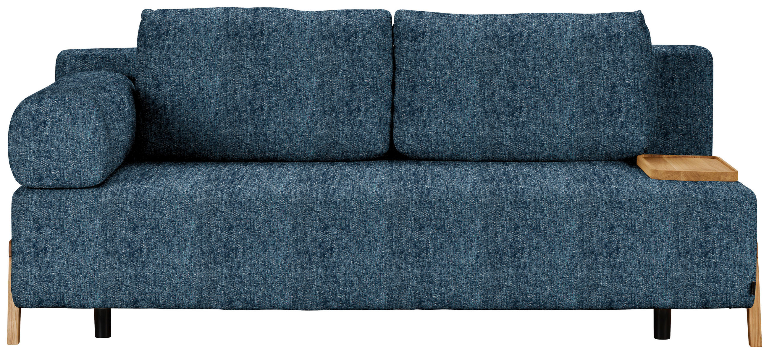 SCHLAFSOFA Struktur Blau  - Blau/Naturfarben, Design, Holz/Textil (211/88/102cm) - Niels Andersson
