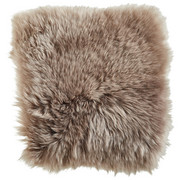SCHAFFELL SITZKISSEN Taupe - Taupe, Basics, Leder/Textil (34/34cm) - Linea Natura