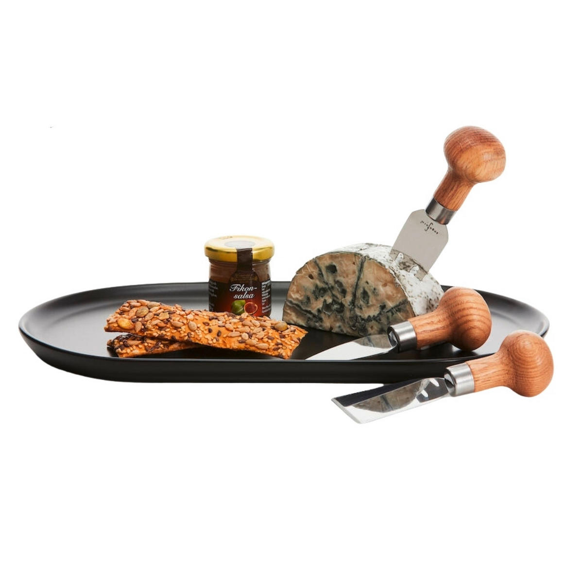 SET ZA REZANJE SIRA   34/20,5/6 cm                  - črna/rjava, Basics, kovina/les (34/20,5/6cm)