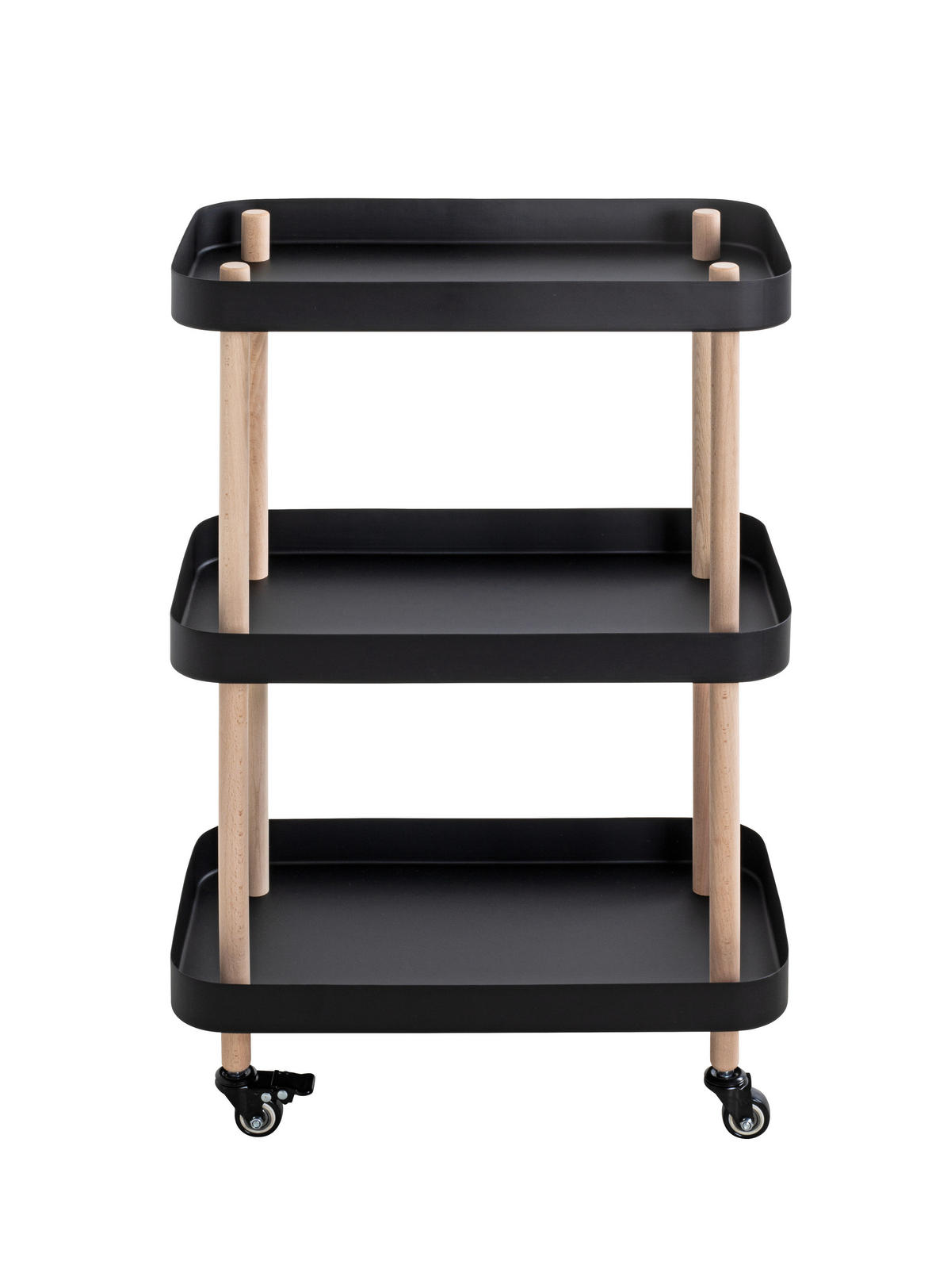 SERVÍROVACÍ VOZÍK, přírodní barvy, černá, barvy buku, 50/30/76 cm - černá/přírodní barvy, Moderní, kov/dřevo (50/30/76cm)