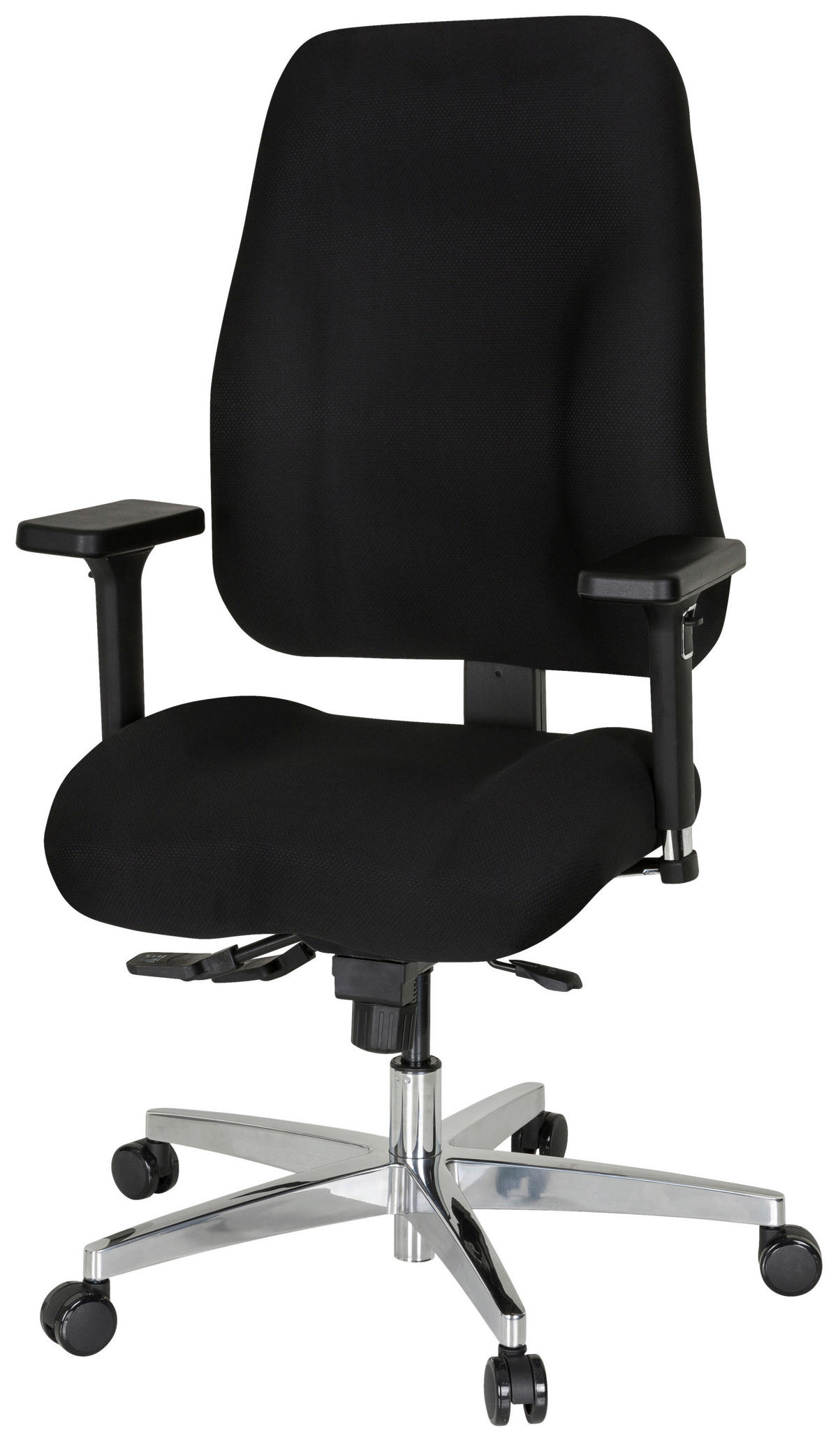 OTOČNÁ ŽIDLE, plochá tkanina, černá - černá/barvy stříbra, Basics, kov/textil (66/107/67cm) - MID.YOU