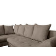 ECKSOFA Braun Struktur  inkl. Rückenkissen, Bettkasten, Schlaffunktion, Rücken echt, Liegefläche im Originalstoff  - Schwarz/Braun, KONVENTIONELL, Textil/Metall (194/274cm) - Carryhome