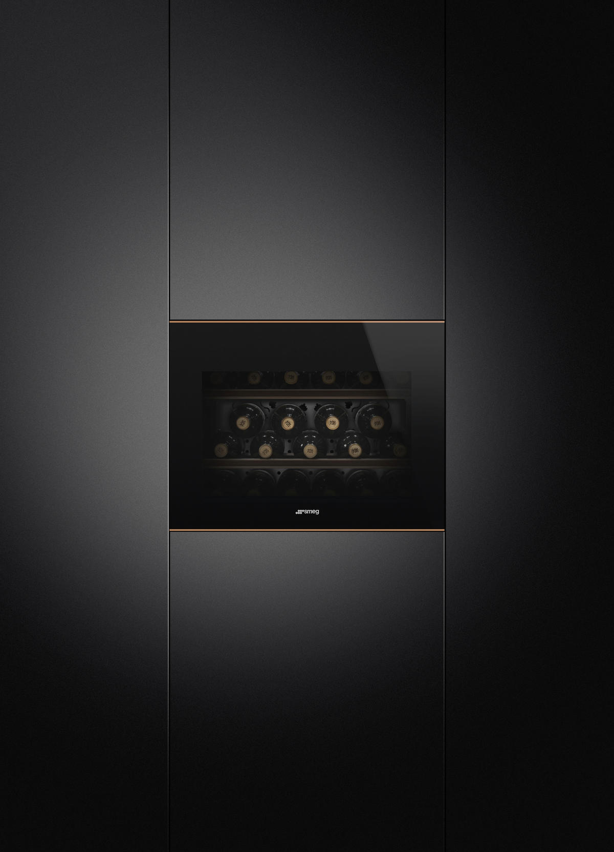 WEINKÜHLSCHRANK CVI621NR3  - Schwarz/Kupferfarben, Basics, Glas/Metall (59,6/45,7/56cm) - SMEG