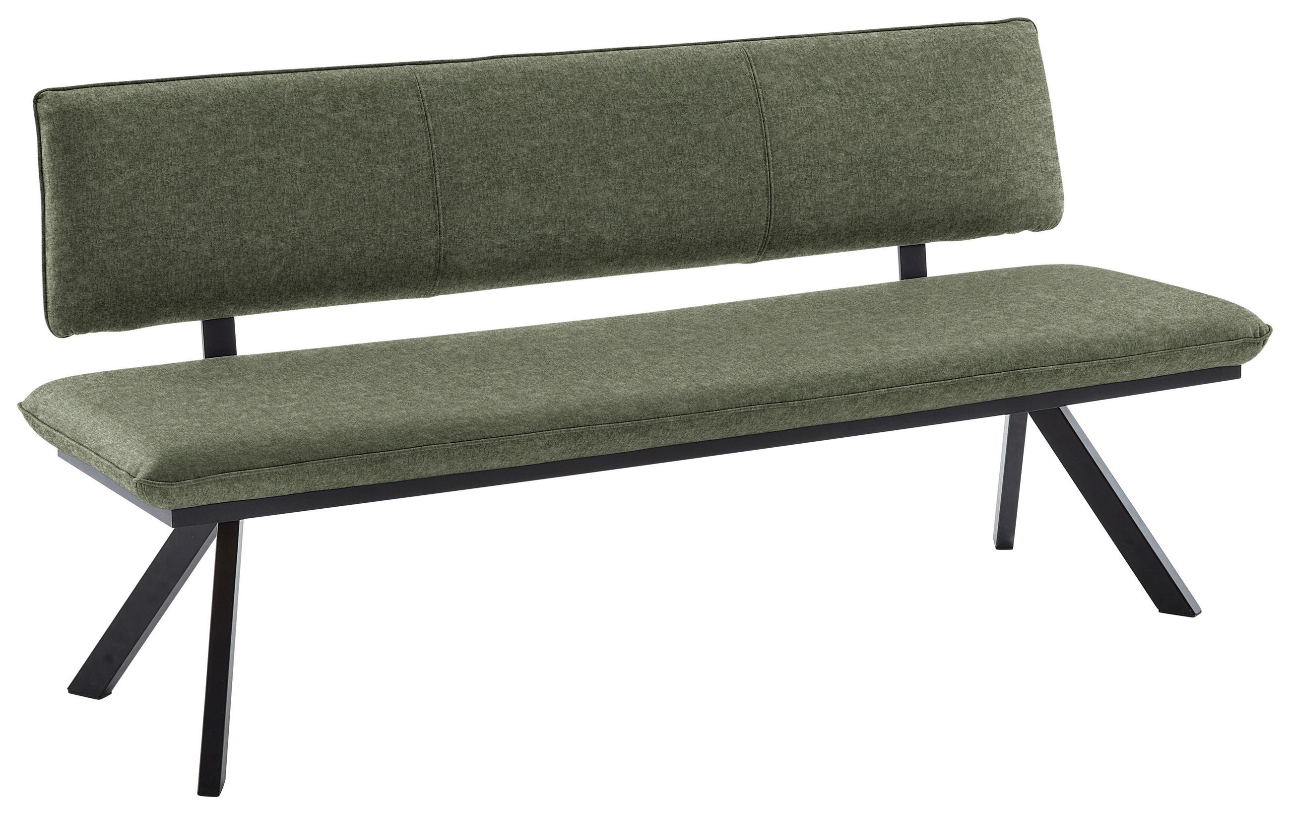 SITZBANK 180/86,5/60 cm  in Grün, Schwarz  - Schwarz/Grün, Design, Textil/Metall (180/86,5/60cm) - Cantus