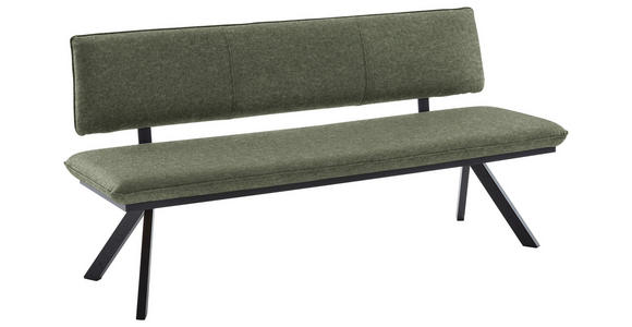SITZBANK 180/86,5/60 cm in Grün, Schwarz - Schwarz/Grün, Design, Textil/Metall (180/86,5/60cm) - Cantus