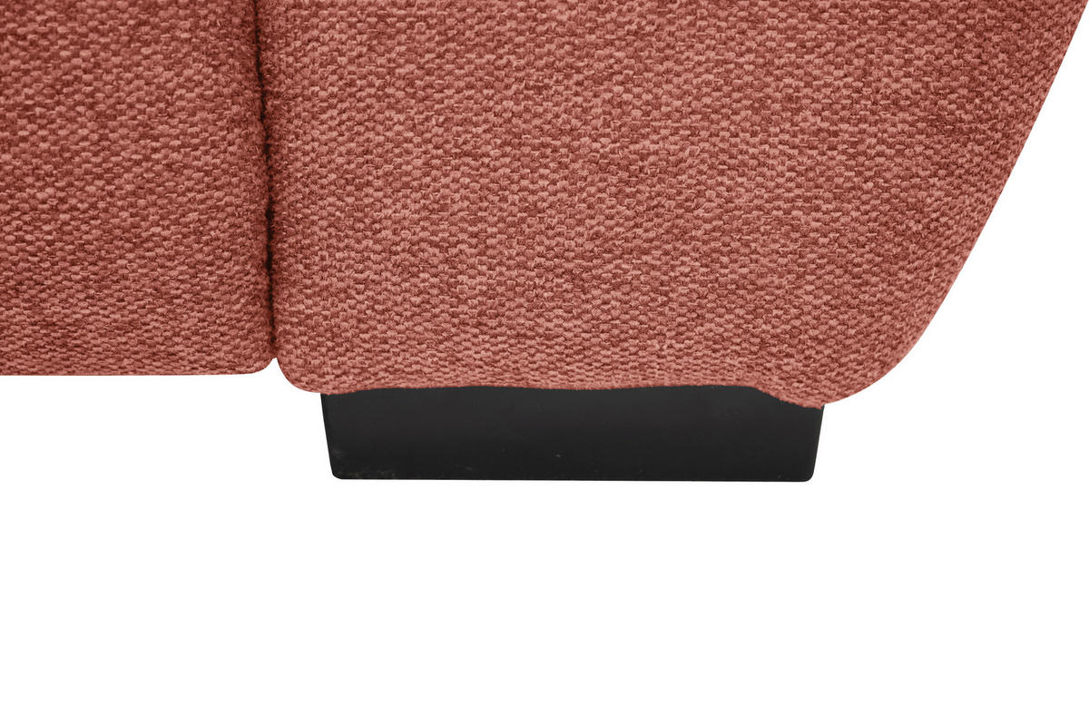 ECKSOFA in Webstoff Koralle  - Koralle/Schwarz, Design, Kunststoff/Textil (187/278cm) - Livetastic