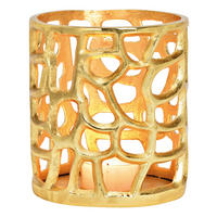 WINDLICHT Goldfarben  - Goldfarben, Basics, Metall (14/17/14cm) - X-Mas