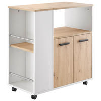 BARWAGEN in Weiß, Eiche Artisan  - Weiß/Eiche Artisan, Design, Holzwerkstoff/Kunststoff (75/79,5/40cm) - MID.YOU