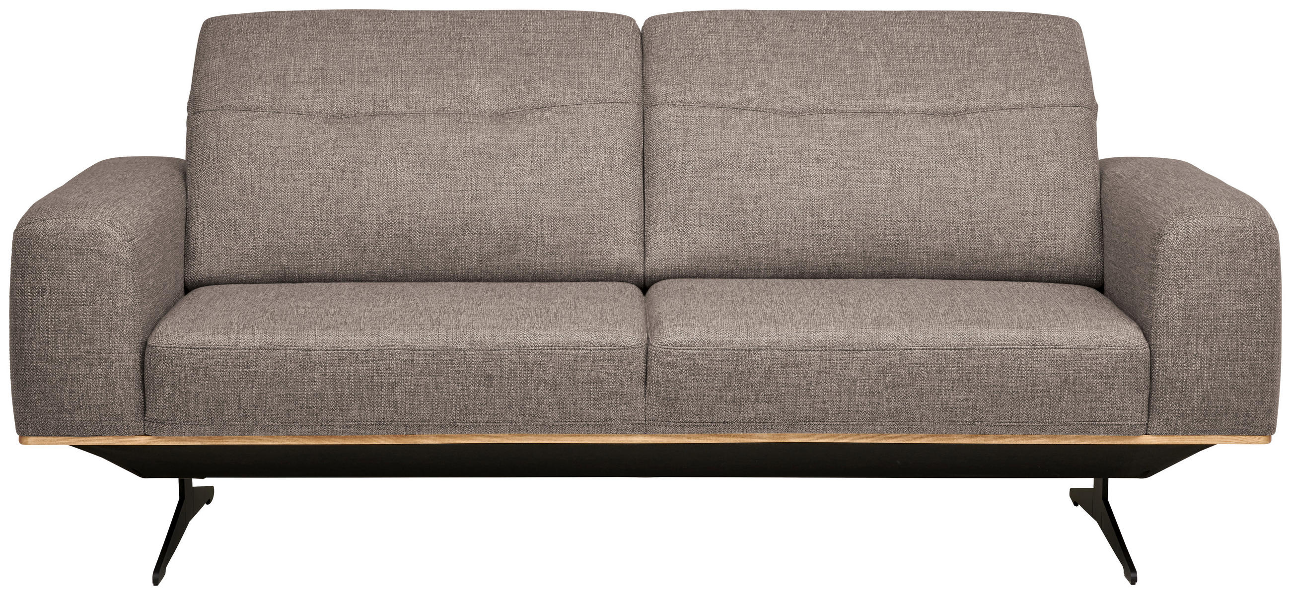 3-SITZER-SOFA in Struktur Cappuccino  - Schwarz/Cappuccino, Design, Textil/Metall (205/76-97/102cm) - Novel