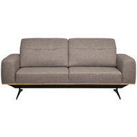 3-SITZER-SOFA in Struktur Cappuccino  - Schwarz/Cappuccino, Design, Textil/Metall (205/76-97/102cm) - Novel