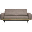 3-SITZER-SOFA in Struktur Cappuccino  - Schwarz/Cappuccino, Design, Textil/Metall (205/76-97/102cm) - Novel