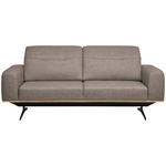 3-SITZER-SOFA Struktur Cappuccino  - Schwarz/Cappuccino, Design, Textil/Metall (205/76-97/102cm) - Novel