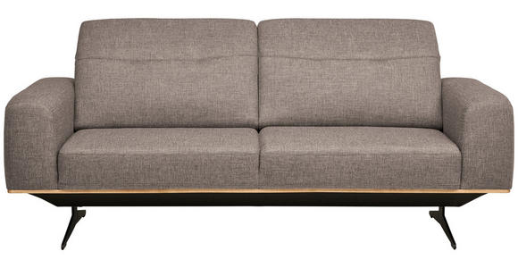 3-SITZER-SOFA in Struktur Cappuccino  - Schwarz/Cappuccino, Design, Textil/Metall (205/76-97/102cm) - Novel