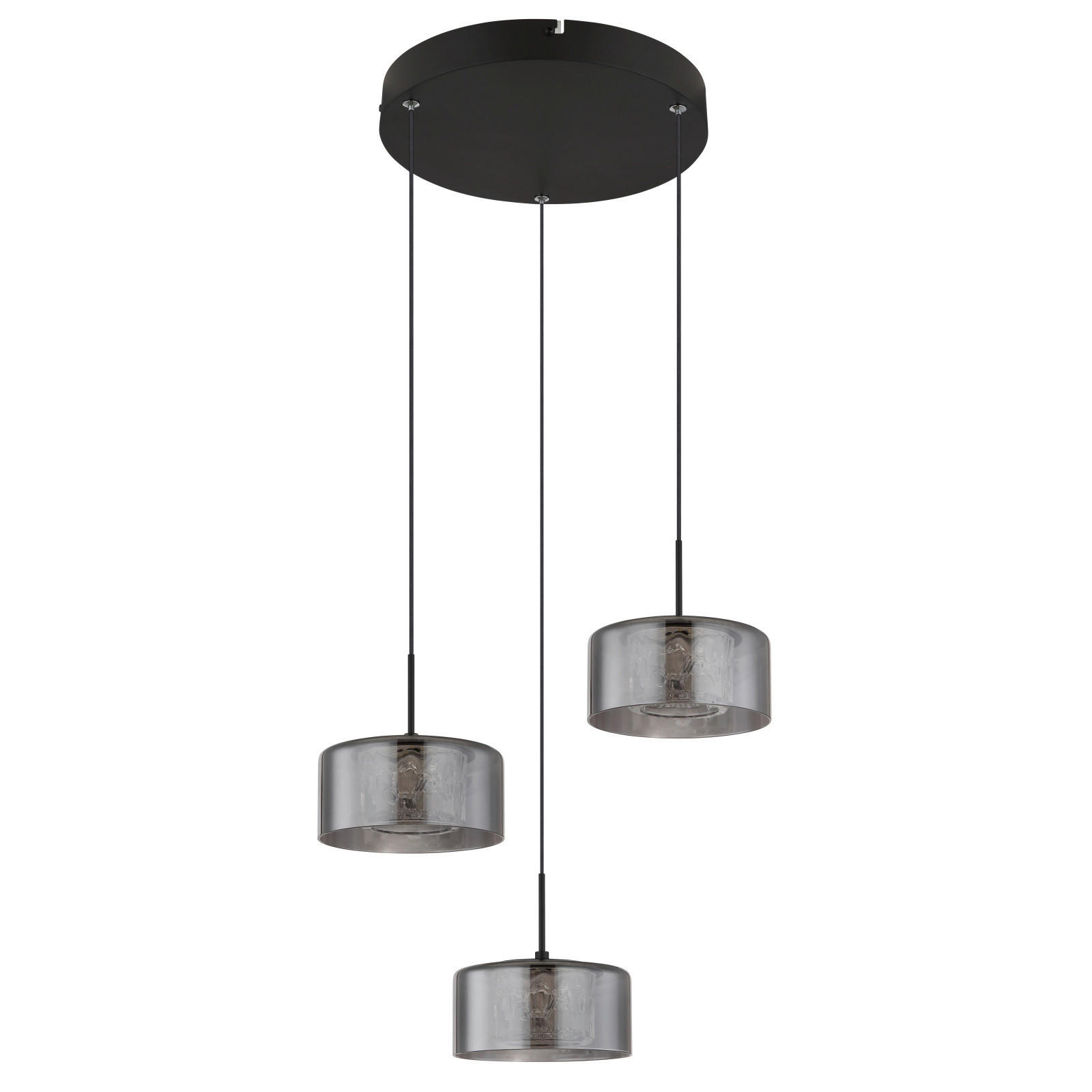 LED-HÄNGELEUCHTE 40/150 cm  - Klar/Schwarz, Design, Glas/Kunststoff (40/150cm) - Globo