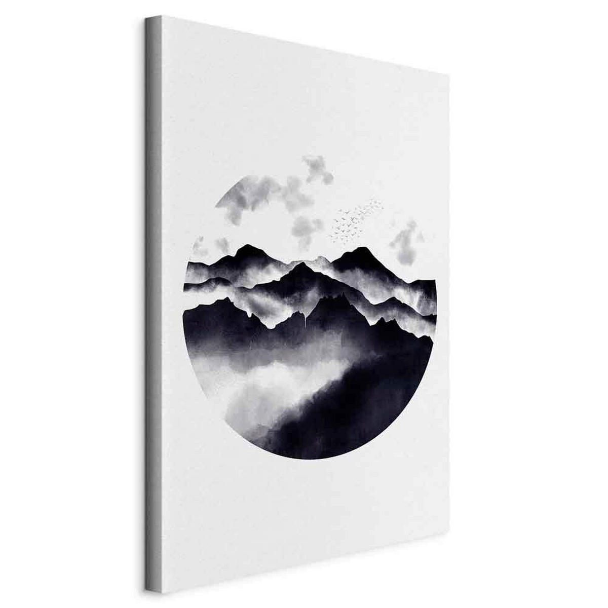 LEINWANDBILD Landschaft & Natur, Abstraktes, Berge, Zen 40/60/1.2 cm  - Grauweiß/Schwarz, Basics, Holzwerkstoff/Textil (40/60/1.2cm) - artgeist