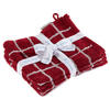 FROTTIERSET Silberfarben, Bordeaux 4-teilig  - Bordeaux/Silberfarben, Natur, Textil (16/21cm) - Bio:Vio
