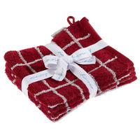FROTTIERSET Silberfarben, Bordeaux 4-teilig  - Bordeaux/Silberfarben, Natur, Textil (16/21cm) - Bio:Vio