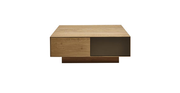 COUCHTISCH in Glas, Holz 100/100/37 cm - Eichefarben/Bronzefarben, Design, Glas/Holz (100/100/37cm) - Dieter Knoll