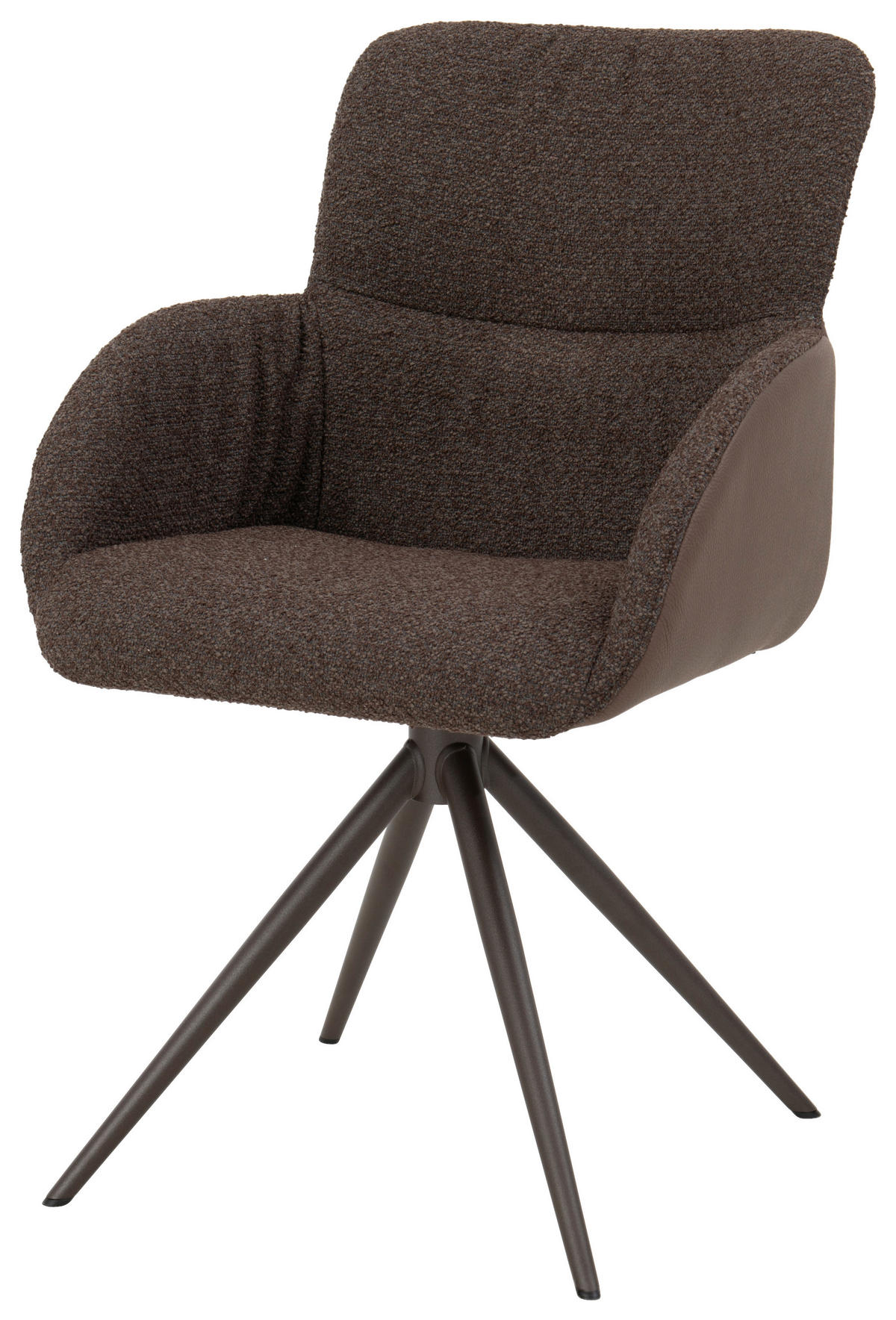 ARMLEHNSTUHL  in beflockt Echtleder pigmentiert  - Hellbraun/Dunkelbraun, Design, Leder/Textil (57/91/61cm) - Bert Plantagie
