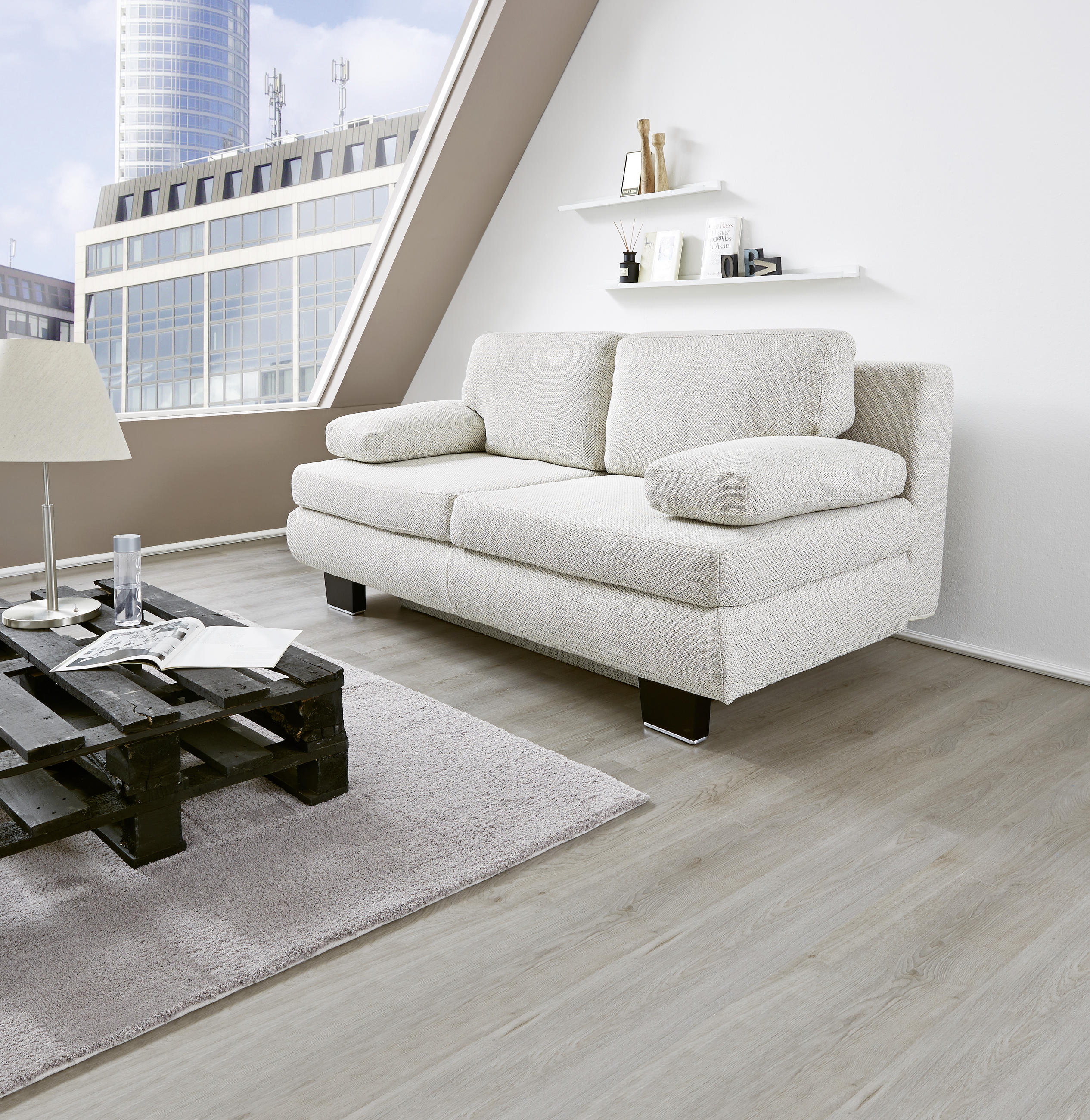 SCHLAFSOFA Beige  - Wengefarben/Beige, Design, Holz/Textil (203/94/100cm) - Novel