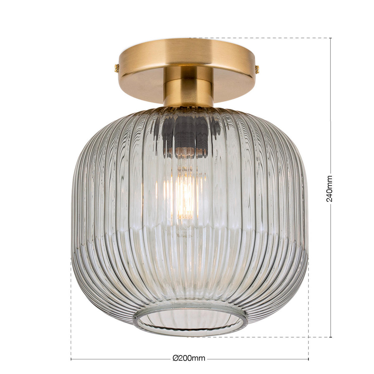 DECKENLEUCHTE Carneval 20/24 cm   - Hellgrau/Bronzefarben, LIFESTYLE, Glas/Metall (20/24cm)