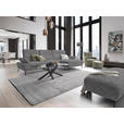 ECKSOFA in Chenille, Flachgewebe Grau  - Schwarz/Grau, Design, Textil/Metall (318/165cm) - Xora