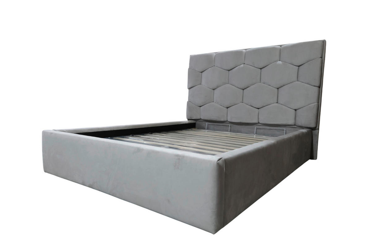 Pat, gri - gri, Basics, lemn/textil (180/200cm) - Voleo