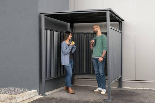 FAHRRADGARAGE 180/210/200 cm  - Anthrazit, Basics, Metall (180/210/200cm) - Ambia Garden