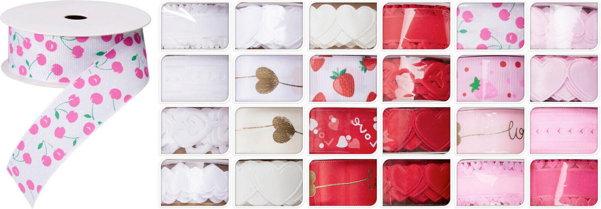 AJÁNDÉKCSOMAGOLÓ SZALAG  - többszínű, Basics, textil (250cm)