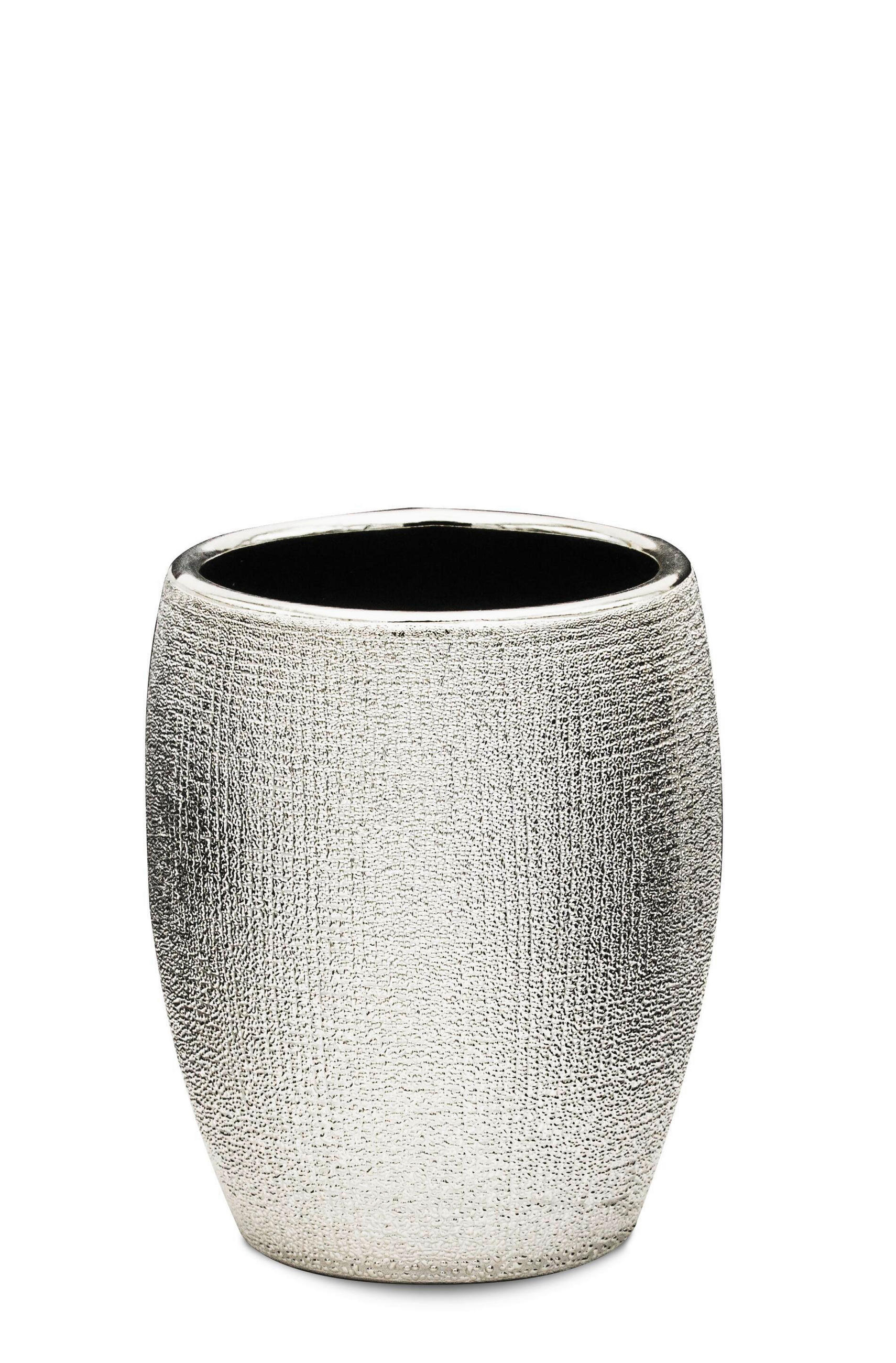 ZAHNPUTZBECHER Keramik  - Silberfarben, Basics, Keramik (8,3/9,9/8,3cm) - Sadena
