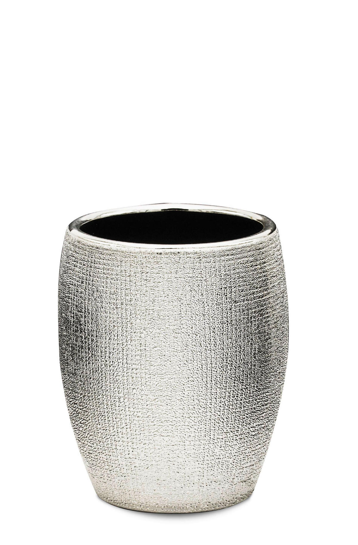 ZAHNPUTZBECHER Keramik  - Silberfarben, Basics, Keramik (8,3/9,9/8,3cm) - Sadena
