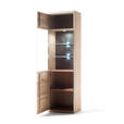 VITRINE  in furniert, massiv Eiche Eichefarben - Hellbraun/Edelstahlfarben, KONVENTIONELL, Glas/Holz (64/201/39cm) - Cantus