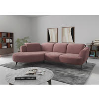 ECKSOFA ZOE E Aubergine Chenille  - Aubergine/Schwarz, KONVENTIONELL, Textil/Metall (199/309cm) - Sit & More