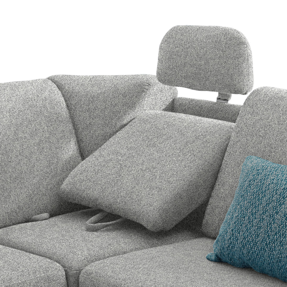 WOHNLANDSCHAFT  in Mikrovelours Naturfarben  - Alufarben/Naturfarben, KONVENTIONELL, Kunststoff/Textil (158/322/236cm) - Sedda