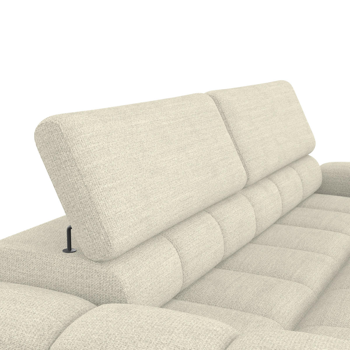 BIGSOFA inkl. mot. Funktion Webstoff Creme  - Creme/Schwarz, Design, Kunststoff/Textil (248/77-97/108cm) - Welnova