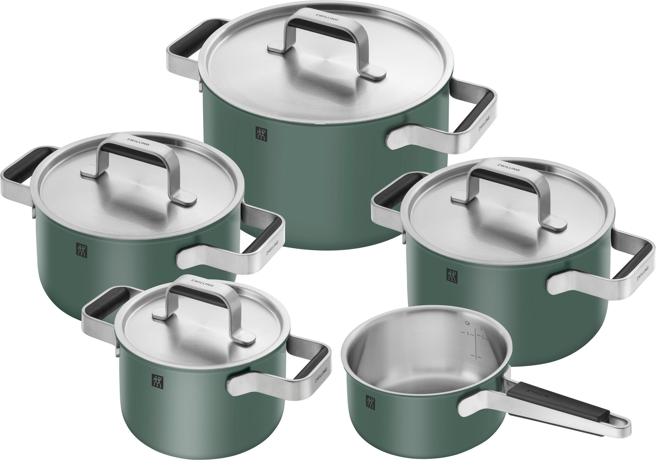 KOCHTOPFSET PURE 5-teilig  - Grün, Basics, Metall - Zwilling