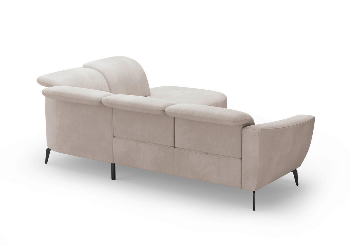 ECKSOFA in Flachgewebe Greige  300/267 cm  - Greige/Schwarz, KONVENTIONELL, Textil/Metall (300/267cm) - Sit & More