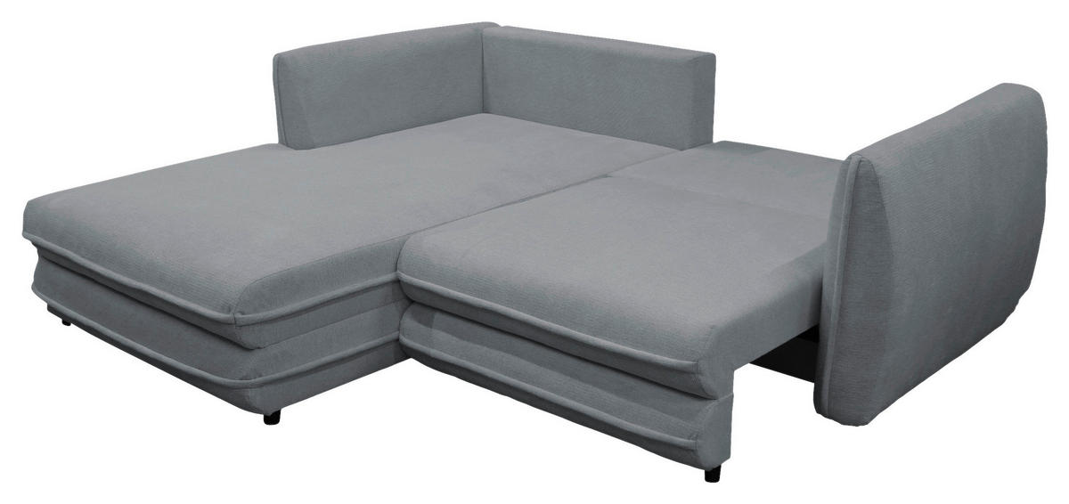 ECKSOFA in Struktur Grau  201/240 cm  - Schwarz/Grau, Design, Kunststoff/Textil (201/240cm) - MID.YOU