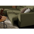 ECKSOFA in Struktur Olivgrün  205/284 cm  - Schwarz/Olivgrün, Design, Kunststoff/Textil (205/284cm) - Xora